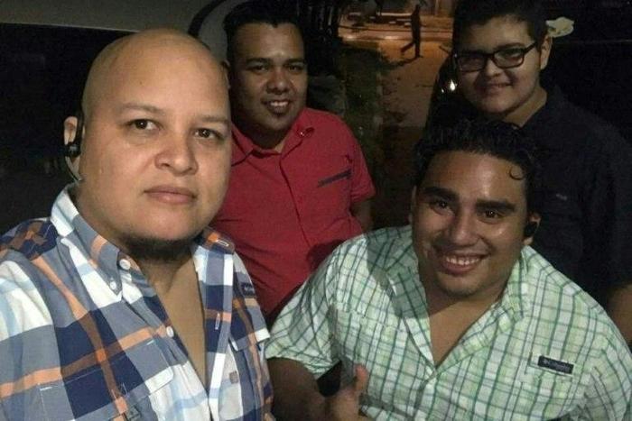 Honduran journalist Igor Padilla (L) was shot dead by men in police uniforms, according to a cameraman with the reporter