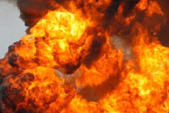 A scene of explosion