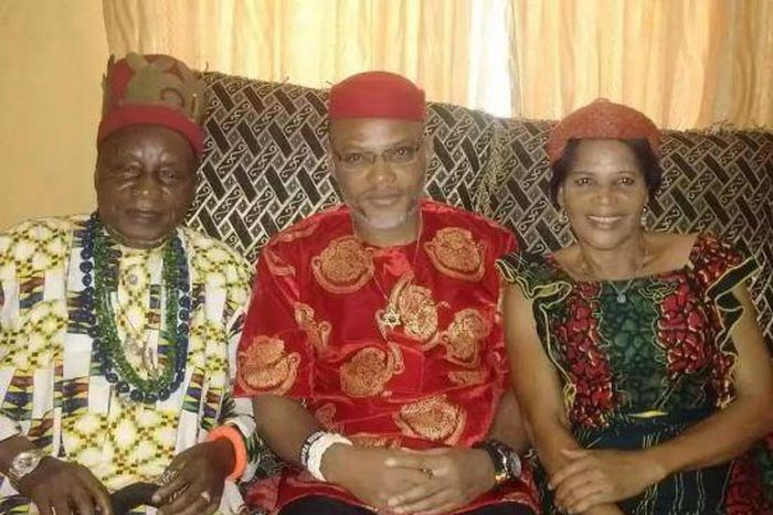 Nnamdi Kanu meets parents after his release from Kuje Prison