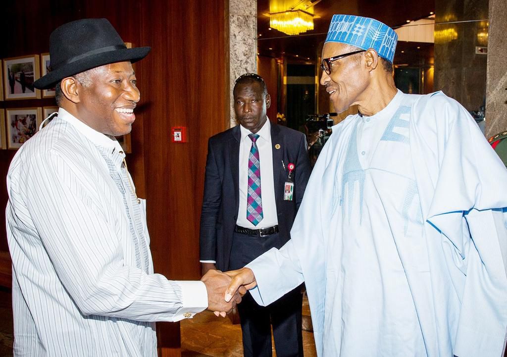 Former President Goodluck Jonathan and President Muhammadu Buhari