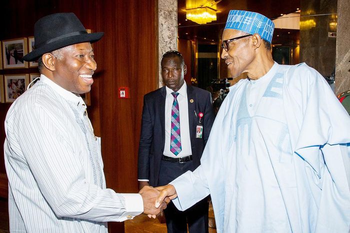 Former President Goodluck Jonathan and President Muhammadu Buhari