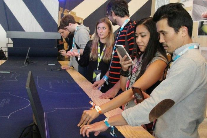 People touch specially woven Project Jacquard fabric being used in new 'smart' Levi denim jackets