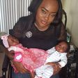 Emem Isong and her twins