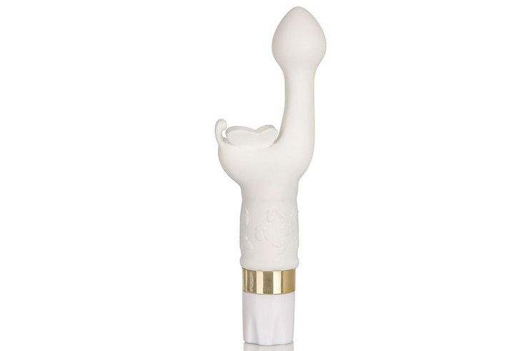 See that little butterfly on the end of the vibrator? That flutters to work your clitoris while the other part  gets to work inside you, Smith says. This G-spot stimulator is three-inches long, which is ideal since that's approximately how deep the G-s...
