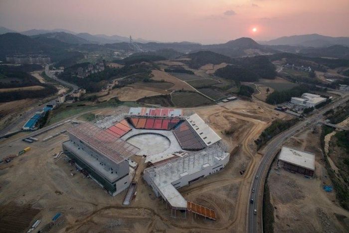 The opening ceremony venue for the 2018 Pyeongchang Winter Olympics in Pyeongchang on April 30, 2017