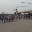 Some of the rescued Chibok Girls board a military helicopter