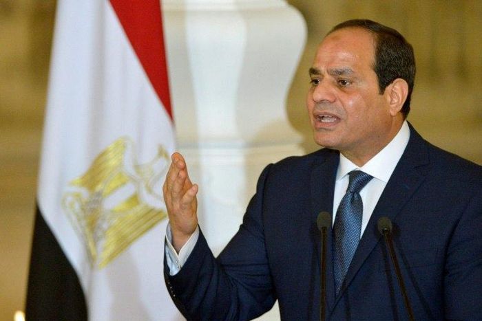 Egyptian President Abdel Fattah al-Sisi speaks at a press conference with German Chancellor Angela Merkel, following their meeting at the Presidential Palace in Cairo on March 2, 2017