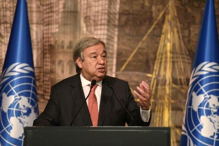 UN Secretary-General Antonio Guterres, pictured in February 2017, will meet with US President Trump and UN Security Council ambassadors to discuss the new administration's foreign policy and the proposed US cuts to UN funding