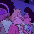 Gay kiss in a Disney cartoon.