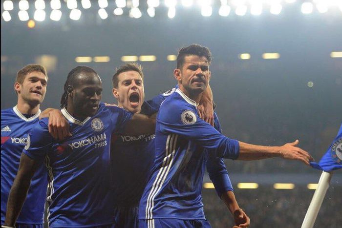 Marcos Alonso, Victor Moses, Cssar Azpilicueta and Diego Costa