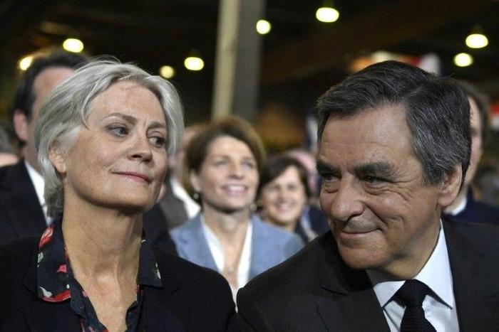 Francois Fillon with his wife, Penelope. Satirical and investigative newspaper Le Canard Enchaine claims Fillon used public funds to pay her for work that was not actually done.
