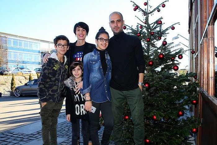 Pep Guardiola and his family