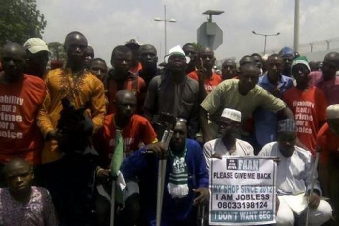 Physically challenged persons protest in Lagos