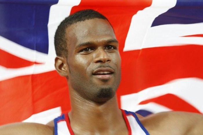 Britian's Germaine Mason celebrates after the men's high jump final at the "Bird's Nest" National Stadium during the 2008 Beijing Olympic Games