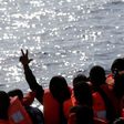 Migrants are seen during rescue operation in the Mediterranea Sea October 20, 2016.