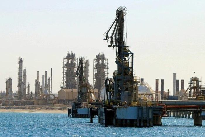 A general view shows an oil facility in the northern Libyan town of al-Buraqah