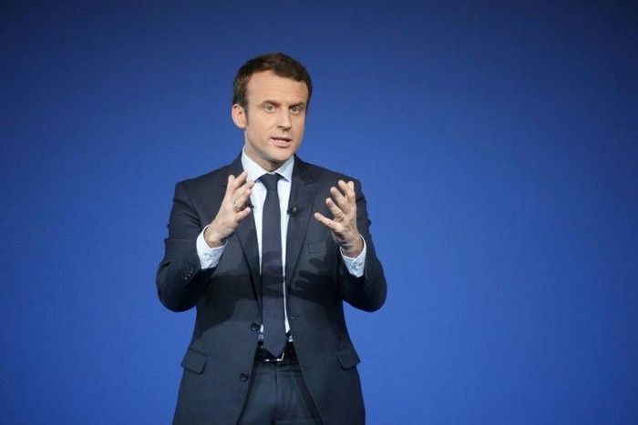 French presidential election candidate for the "En Marche" movement Emmanuel Macron delivers a speech during a meeting in Saint-Priest-Taurion, central France, on February 25, 2017