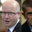 Czech Prime Minister Bohuslav Sobotka (L) set off a political crisis when he moved to replace billionaire Andrej Babis as his finance minister