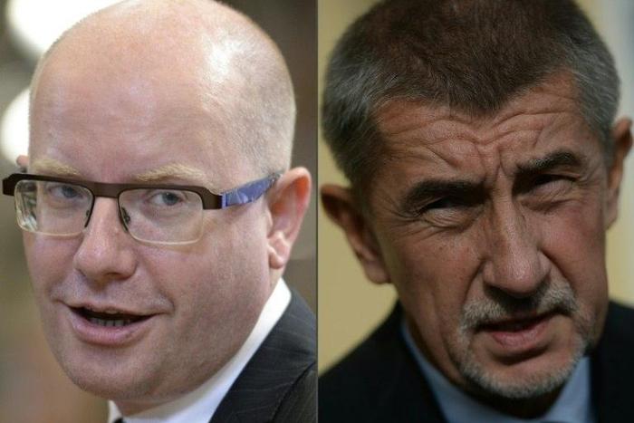 Czech Prime Minister Bohuslav Sobotka (left) plans to resign after a row with his billionaire finance minister Andrej Babis
