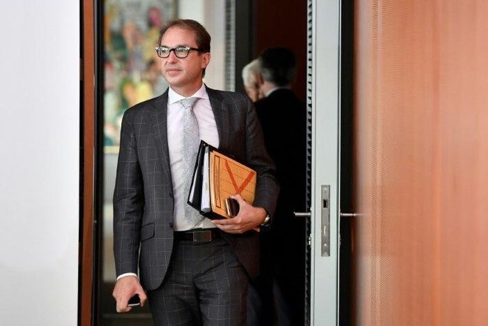 German Transport Minister Alexander Dobrindt arrives for a weekly meeting of the German cabinet at the chancellery in Berlin on September 21, 2016