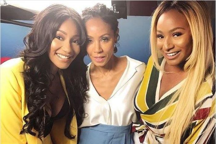 DJ Cuppy and Charlotte Kamale with Jada Pinkett-Smith
