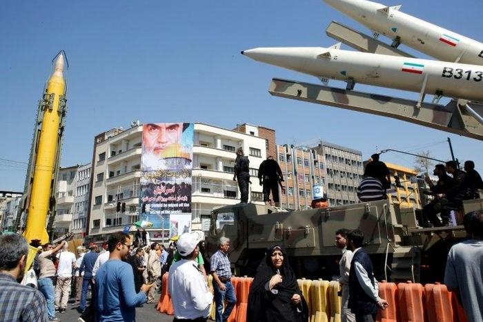Washington targets Iran's ballistic missile program -- on display at this Tehran rally -- with a new set of sanctions
