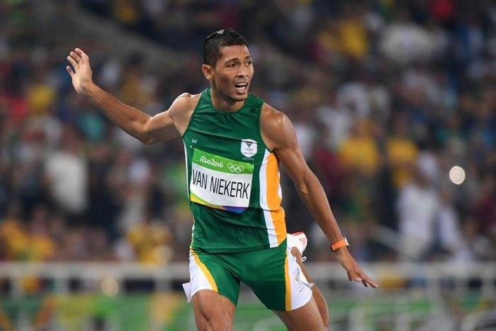 South Africa's Wayde van Niekerk crosses the finish line to win the 400m title at the 2016 Olympic Games in Rio de Janeiro