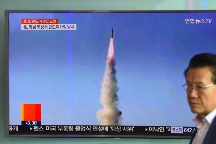 News of another North Korean missile launch -- like the one carried out on Sunday -- is common in South Korea, but some of the usually phlegmatic citizens of Seoul expressed nervousness over the latest test A man walks past a television showing a news ...