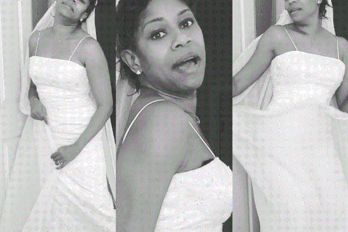 Regina Askia tries on her wedding dress after sixteen years and it still fits