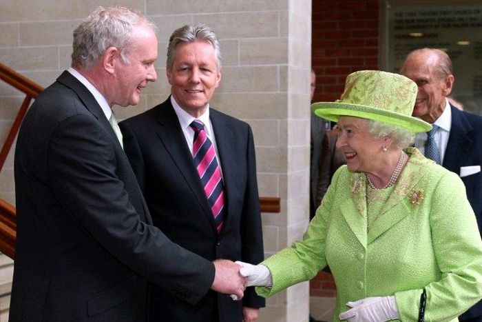 Photographer Paul Faith said McGuinness looked "quite relaxed" as he shook hands with the queen