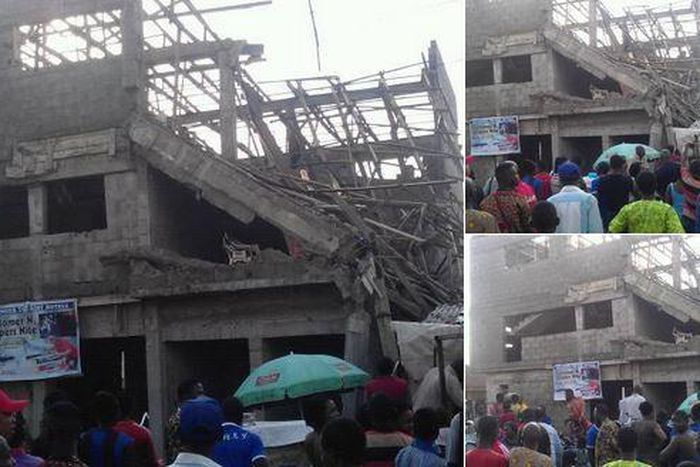 The collapsed building