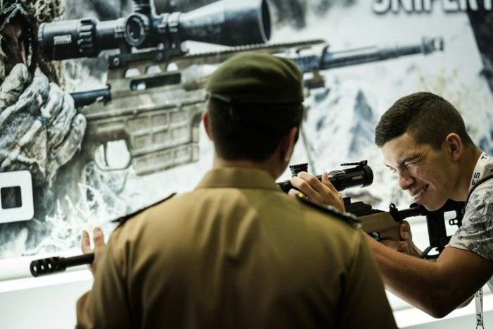 Brazilian companies account for 150 of the roughly 650 brands on display at the LAAD defense industry exhibition in Rio de Janeiro