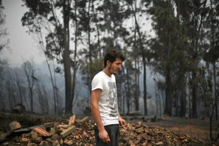 Miguel Manuel, 23 years old, lost his mother during a wildfire at Pobrais in Portugal