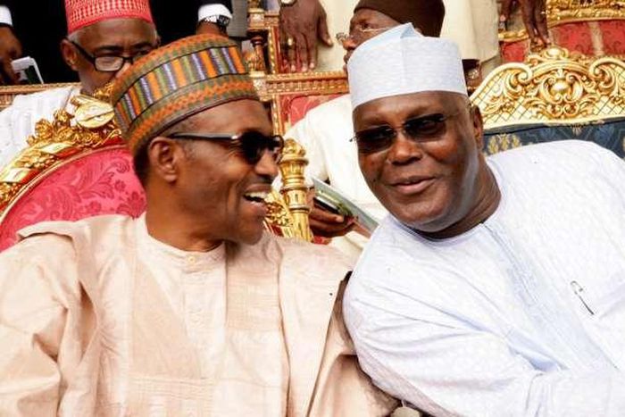 President Muhammadu Buhari (left) anf former president Atiku Abubakar
