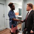 Mr Eazi and James Corden, right before the singer performed at The Late Late Show with James Corden.