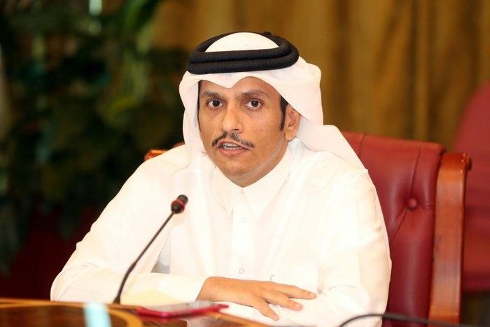 (FILES) Qatari Foreign Minister Mohammed bin Abdulrahman Al-Thani at a press conference in Doha on June 8, 2017