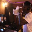 Reekado Banks recording a new song at the Mavin Records studio.