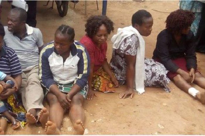 Chioma Fidelis and other criminal suspects being paraded by the police