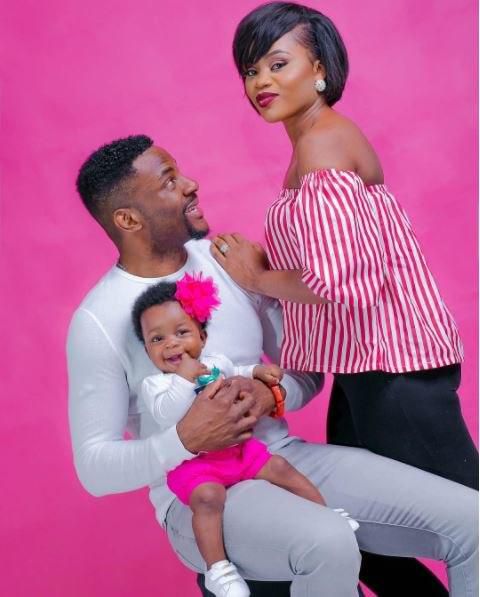 Ebuka, daughter, Jeweluchi Jasmine Obi-Uchendu and wife Cynthia Obianodo.
