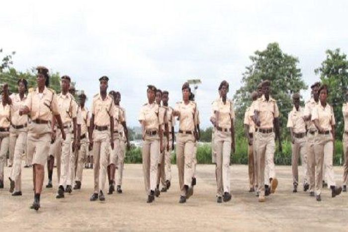 Officers of the NIS during a parade