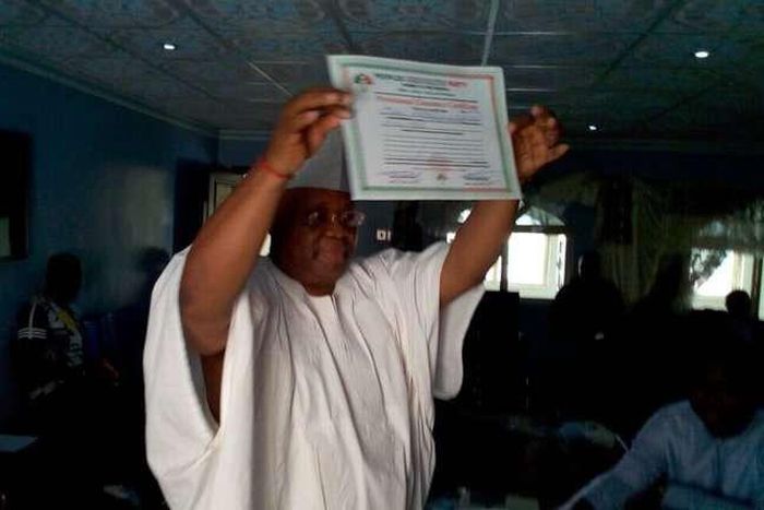 Ademola Adeleke defecting to the People's Democratic Party (PDP) on June 14, 2017