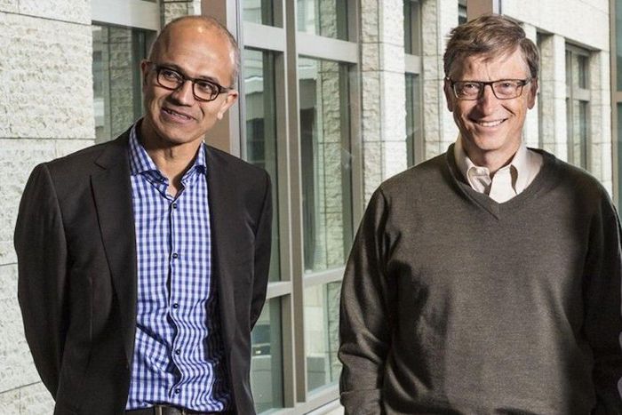 Microsoft CEO Satya Nadella and cofounder Bill Gates.