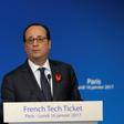 French President Francois Hollande delivers a speech during a meeting with leaders of international start-ups based in Paris as part of the "French Tech Ticket" conference in Paris, on January 16, 2017