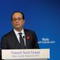 French President Francois Hollande delivers a speech during a meeting with leaders of international start-ups based in Paris as part of the "French Tech Ticket" conference in Paris, on January 16, 2017