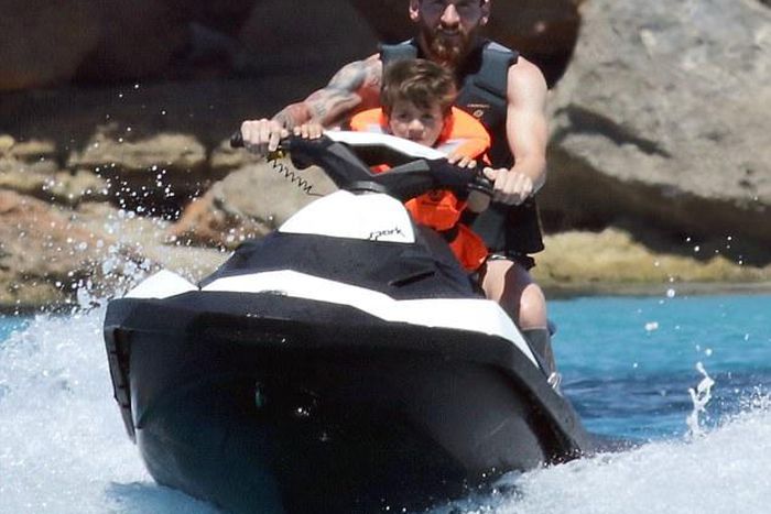 Lionel Messi and son