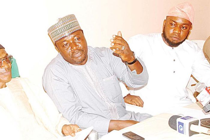 President, Northern Emancipation Network, Abdul-azzez Suleima (left); President, Arewa Youth Consultative Forum, Shettima Yerima and North Central Coordinator, Arewa Citizens Action for Change, Mohammed Eneji Abdulhamid