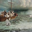 Jesus Christ walking on troubled water
