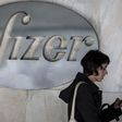 The Pfizer logo is pictured at their building in the Manhattan borough of New York October 29, 2015. REUTERS/Carlo Allegri
