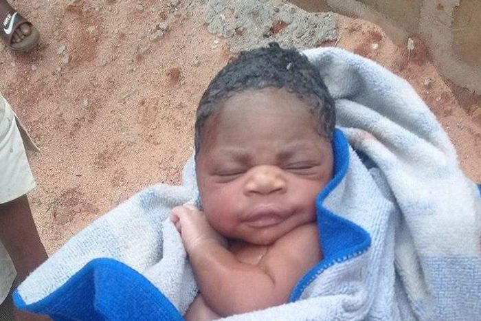 The pretty newborn baby abandoned by her mother