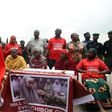 #Bring Back Our Girls (BBOG) campaigners and parents of abducted Chibok girls denied access by police to see President Muhammadu Buhari take part in a rally in Abuja, Nigeria, August 25, 2016. REUTERS/Afolabi Sotunde